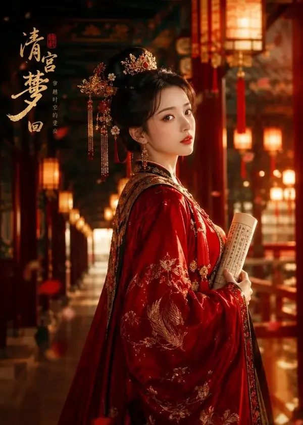 梦回落云殿短剧封面，穿越重生题材，河马剧场热播短剧
